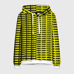 Мужская толстовка 3D с принтом DAMN в Санкт-Петербурге, 100% полиэстер | двухслойный капюшон со шнурком для регулировки, мягкие манжеты на рукавах и по низу толстовки, спереди карман-кенгуру с мягким внутренним слоем. | black | damn | damn jacket | damn lettering | damn mug | damn print | damn t shirt | for cool | yellow | yellow and black | для крутых | желтый | желтый и черный | кофта damn | кружка damn | надпись damn | принт damn | футболка damn | черный