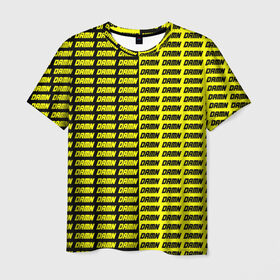 Мужская футболка 3D с принтом DAMN в Санкт-Петербурге, 100% полиэфир | прямой крой, круглый вырез горловины, длина до линии бедер | black | damn | damn jacket | damn lettering | damn mug | damn print | damn t shirt | for cool | yellow | yellow and black | для крутых | желтый | желтый и черный | кофта damn | кружка damn | надпись damn | принт damn | футболка damn | черный