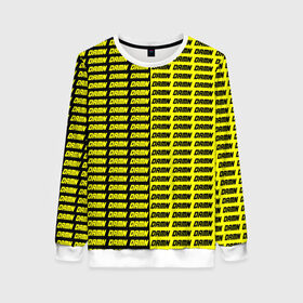 Женский свитшот 3D с принтом DAMN в Санкт-Петербурге, 100% полиэстер с мягким внутренним слоем | круглый вырез горловины, мягкая резинка на манжетах и поясе, свободная посадка по фигуре | black | damn | damn jacket | damn lettering | damn mug | damn print | damn t shirt | for cool | yellow | yellow and black | для крутых | желтый | желтый и черный | кофта damn | кружка damn | надпись damn | принт damn | футболка damn | черный