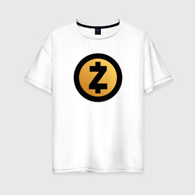 Женская футболка хлопок Oversize с принтом Z CASCH в Санкт-Петербурге, 100% хлопок | свободный крой, круглый ворот, спущенный рукав, длина до линии бедер
 | bitcoin | btc | биткоин | валюта | деньги | криптовалюта