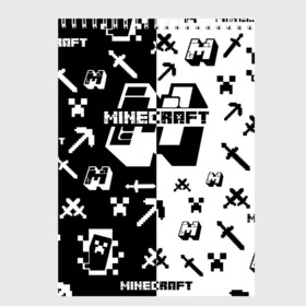 Скетчбук с принтом Minecraft в Санкт-Петербурге, 100% бумага
 | 48 листов, плотность листов — 100 г/м2, плотность картонной обложки — 250 г/м2. Листы скреплены сверху удобной пружинной спиралью | minecraft | алекс | белый | блоки | ведьма | взрывчатка | визера | волк | гаст | добывать | дракон | зеленый куб | зомби | игра | крафт | крипер | кубики | лошадка | майн | майнкрафт | манкрафт | овечка | оцелот