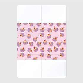 Магнитный плакат 2Х3 с принтом Капкейки на розовом в Санкт-Петербурге, Полимерный материал с магнитным слоем | 6 деталей размером 9*9 см | вишенка | еда | капкейки | пирожное | розовый | сладкое | сладости