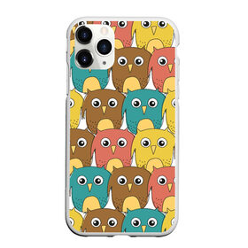 Чехол для iPhone 11 Pro матовый с принтом Разноцветные совы в Санкт-Петербурге, Силикон |  | детский | лесной | мультяшный | паттерн | разноцветный | сова | совушки | совы | узор