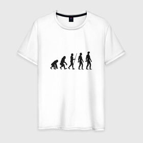 Мужская футболка хлопок с принтом Эволюция Коронавирус - Черный в Санкт-Петербурге, 100% хлопок | прямой крой, круглый вырез горловины, длина до линии бедер, слегка спущенное плечо. | белый | вирус | изоляция | ковид | коронавирус | маска | эволюция