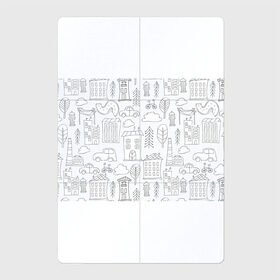 Магнитный плакат 2Х3 с принтом Нарисованный город в Санкт-Петербурге, Полимерный материал с магнитным слоем | 6 деталей размером 9*9 см | Тематика изображения на принте: белый | город | городской | дудлинг | нарисованный | серый | узор