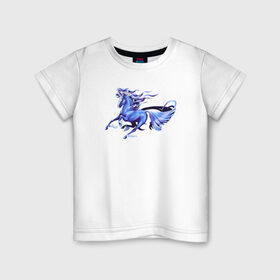 Детская футболка хлопок с принтом Ветер для моих крыльев в Санкт-Петербурге, 100% хлопок | круглый вырез горловины, полуприлегающий силуэт, длина до линии бедер | flying | wings | крылья | лошадь | полет | пони
