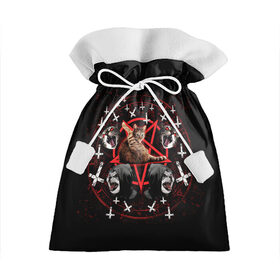 Подарочный 3D мешок с принтом Satanic Cat в Санкт-Петербурге, 100% полиэстер | Размер: 29*39 см | satan | киска | кот | кот мем | кошечка | кошка | кошки и коты | лиса | лисы | мем | мемы | с кошкой | сатана