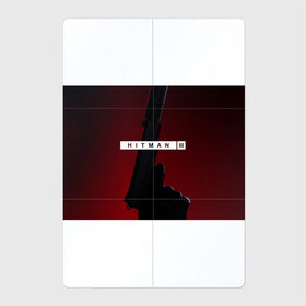 Магнитный плакат 2Х3 с принтом Hitman III в Санкт-Петербурге, Полимерный материал с магнитным слоем | 6 деталей размером 9*9 см | hitman | hitman 3 | hitman iii | красный | надпись | пистолет | хитман | хитман 3
