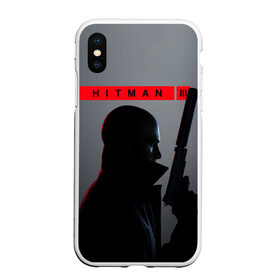 Чехол для iPhone XS Max матовый с принтом Hitman III в Санкт-Петербурге, Силикон | Область печати: задняя сторона чехла, без боковых панелей | hitman | hitman 3 | hitman iii | красный | надпись | хитман | хитман 3