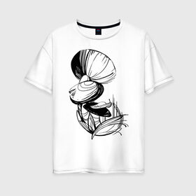 Женская футболка хлопок Oversize с принтом Грибы в Санкт-Петербурге, 100% хлопок | свободный крой, круглый ворот, спущенный рукав, длина до линии бедер
 | mushroom | грибы | лес | мухомор