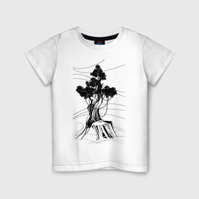 Детская футболка хлопок с принтом Дуб в Санкт-Петербурге, 100% хлопок | круглый вырез горловины, полуприлегающий силуэт, длина до линии бедер | Тематика изображения на принте: дерево | дуб | остров | цепи