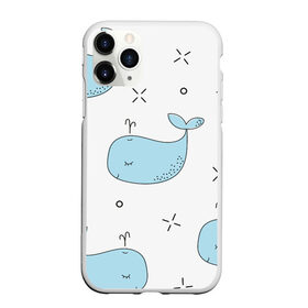 Чехол для iPhone 11 Pro матовый с принтом Маленькие киты в Санкт-Петербурге, Силикон |  | Тематика изображения на принте: детский | кит | маленький | море | морской | прикольный | рисунок | рыбы | скетч