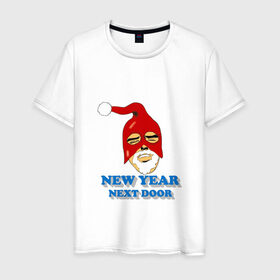 Мужская футболка хлопок с принтом Gachimuchi New Year в Санкт-Петербурге, 100% хлопок | прямой крой, круглый вырез горловины, длина до линии бедер, слегка спущенное плечо. | art | gachi | new year | van | ван | гачи | мем