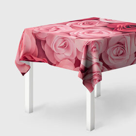 Скатерть 3D с принтом Розовые Розы в Санкт-Петербурге, 100% полиэстер (ткань не мнется и не растягивается) | Размер: 150*150 см | pink | rose | день святого валентина | красивый | любовь | прекрасный | роза | цветок | цветы