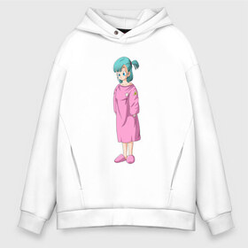 Мужское худи Oversize хлопок с принтом Bulma Dragon Ball в Санкт-Петербурге, френч-терри — 70% хлопок, 30% полиэстер. Мягкий теплый начес внутри —100% хлопок | боковые карманы, эластичные манжеты и нижняя кромка, капюшон на магнитной кнопке | Тематика изображения на принте: anime | anime and manga | anime girl | kawaii | manga | waifu | аниме | аниме и манга | вайфу | девушка | кавай | манга