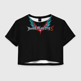 Женская футболка Crop-top 3D с принтом Devil May Cry в Санкт-Петербурге, 100% полиэстер | круглая горловина, длина футболки до линии талии, рукава с отворотами | 3d. | demon | devil | devil may cry 5 | games | демон | дьявол | игры