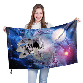 Флаг 3D с принтом Космонавт в Санкт-Петербурге, 100% полиэстер | плотность ткани — 95 г/м2, размер — 67 х 109 см. Принт наносится с одной стороны | cosmonavt | galaxy | nasa | nebula | space | star | абстракция | астронавт | вселенная | галактика | звезда | звезды | космический | космонавт | наса | планеты | скафандр