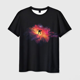 Мужская футболка 3D с принтом Галактика ъуъ в Санкт-Петербурге, 100% полиэфир | прямой крой, круглый вырез горловины, длина до линии бедер | memes | злой кот | мемы | съука | ъуъ