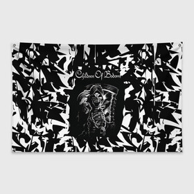 Флаг-баннер с принтом Children of Bodom в Санкт-Петербурге, 100% полиэстер | размер 67 х 109 см, плотность ткани — 95 г/м2; по краям флага есть четыре люверса для крепления | children of bodom | группа | дети озера бодом | дэт метал | мелодик дэт метал | пауэр метал | трэш метал