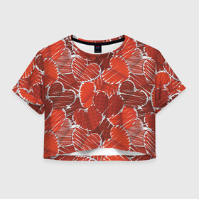 Женская футболка Crop-top 3D с принтом 4141 в Санкт-Петербурге, 100% полиэстер | круглая горловина, длина футболки до линии талии, рукава с отворотами | 411441