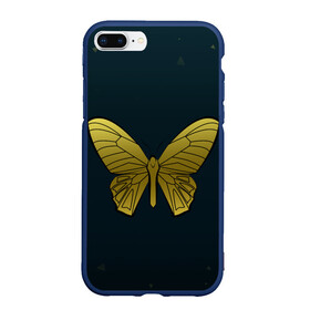 Чехол для iPhone 7Plus/8 Plus матовый с принтом Butterfly в Санкт-Петербурге, Силикон | Область печати: задняя сторона чехла, без боковых панелей | бабочка | геомеирический | золотой | темный фон