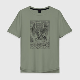 Мужская футболка хлопок Oversize с принтом Celestial в Санкт-Петербурге, 100% хлопок | свободный крой, круглый ворот, “спинка” длиннее передней части | angel | celestial | fantasy | warrior | ангел | воительница | небесная | руны | средневековье | фэнтези