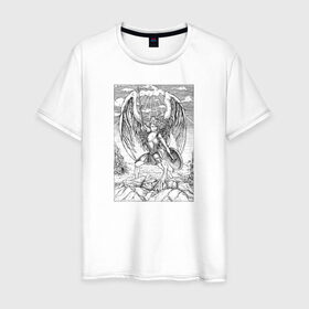 Мужская футболка хлопок с принтом Celestial в Санкт-Петербурге, 100% хлопок | прямой крой, круглый вырез горловины, длина до линии бедер, слегка спущенное плечо. | angel | celestial | fantasy | warrior | ангел | воительница | небесная | руны | средневековье | фэнтези