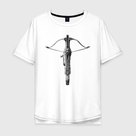 Мужская футболка хлопок Oversize с принтом Hunters crossbow #2 в Санкт-Петербурге, 100% хлопок | свободный крой, круглый ворот, “спинка” длиннее передней части | crossbow | fantasy | hunter | medival | weapon | арбалет | оружие | охотник | средневековье | фэнтэзи