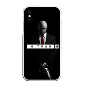 Чехол для iPhone XS Max матовый с принтом Hitman 3 в Санкт-Петербурге, Силикон | Область печати: задняя сторона чехла, без боковых панелей | hitman | hitman 3 | hitman iii | красный | надпись | хитман | хитман 3