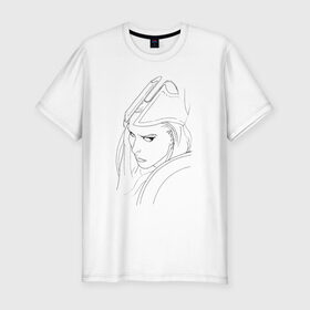 Мужская футболка хлопок Slim с принтом Warrior woman в Санкт-Петербурге, 92% хлопок, 8% лайкра | приталенный силуэт, круглый вырез ворота, длина до линии бедра, короткий рукав | fantasy | warrior | античность | воительница | доспехи | фэнтези