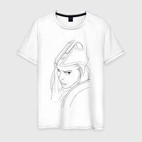 Мужская футболка хлопок с принтом Warrior woman в Санкт-Петербурге, 100% хлопок | прямой крой, круглый вырез горловины, длина до линии бедер, слегка спущенное плечо. | fantasy | warrior | античность | воительница | доспехи | фэнтези