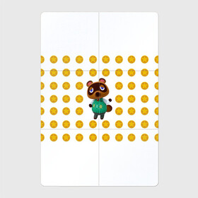 Магнитный плакат 2Х3 с принтом Animal crossing - Nook в Санкт-Петербурге, Полимерный материал с магнитным слоем | 6 деталей размером 9*9 см | Тематика изображения на принте: animal crossing | nook | детский | желтый | игра | компьютерный | кроссинг | монеты | нок | нук | персонаж | подарок | том нук | узор | энимал кросинг