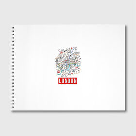 Альбом для рисования с принтом Лондон в Санкт-Петербурге, 100% бумага
 | матовая бумага, плотность 200 мг. | Тематика изображения на принте: london | англия | биг бен | великобритания | достопримечательности | карта | лондон | путешествия | я люблю лондон
