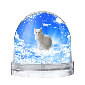 Снежный шар с принтом Кот в облаках в Санкт-Петербурге, Пластик | Изображение внутри шара печатается на глянцевой фотобумаге с двух сторон | animals | cat | kitty | ангел | белый кот | блики | взгляд кота | глаза кота | животные | киска | кот | котейка | котенок | котик | кошак | кошка | лучи | мордочка | небесный | небо | облака | пейзаж | питомец