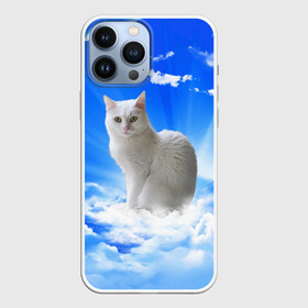 Чехол для iPhone 13 Pro Max с принтом Кот в облаках в Санкт-Петербурге,  |  | animals | cat | kitty | ангел | белый кот | блики | взгляд кота | глаза кота | животные | киска | кот | котейка | котенок | котик | кошак | кошка | лучи | мордочка | небесный | небо | облака | пейзаж | питомец