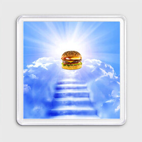 Магнит 55*55 с принтом Райский бургер в Санкт-Петербурге, Пластик | Размер: 65*65 мм; Размер печати: 55*55 мм | Тематика изображения на принте: food | hamburger | hot dog | ангел | блики | булка | булочка | бургер | бутерброд | вкусняшки | гамбургер | еда | котлета | лестница | лучи | небесный | небо | обжора | облака | пейзаж | природа | рай | сендвич