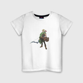 Детская футболка хлопок с принтом Лучник в Санкт-Петербурге, 100% хлопок | круглый вырез горловины, полуприлегающий силуэт, длина до линии бедер | Тематика изображения на принте: лук | лучник | парень | странник | фэнтези | эльф
