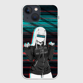 Чехол для iPhone 13 mini с принтом Zero Two Glitch в Санкт-Петербурге,  |  | darling | darling in the franxx | zero two | вайфу | зеро ту | код 002 | любимый во франксе | франкс