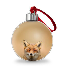 Ёлочный шар с принтом Милая лисичка в Санкт-Петербурге, Пластик | Диаметр: 77 мм | fox | foxy | животное | звери | лиса | лисенок | лисичка | милая | рыжая | фокс