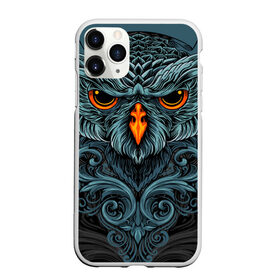 Чехол для iPhone 11 Pro Max матовый с принтом Ornament Owl в Санкт-Петербурге, Силикон |  | арт | глаза | животные | обложка | орнамент | перья | птица | рисунок | рок | сова | татуировки