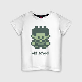 Детская футболка хлопок с принтом Old school в Санкт-Петербурге, 100% хлопок | круглый вырез горловины, полуприлегающий силуэт, длина до линии бедер | gameboy | игра | персонаж | пиксель | рпг