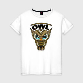 Женская футболка хлопок с принтом Owl в Санкт-Петербурге, 100% хлопок | прямой крой, круглый вырез горловины, длина до линии бедер, слегка спущенное плечо | 1 годик | love | дети | детские | любовь | малыш | малыши | ребенок
