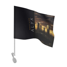 Флаг для автомобиля с принтом Half-Life Alyx в Санкт-Петербурге, 100% полиэстер | Размер: 30*21 см | half life | half life alyx | аликс | апокалипсис | город | игра | игроман | компьютерная | подарок | пост апокалипсис | халф лайф | шутер