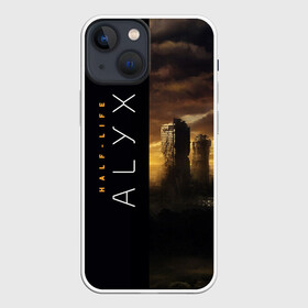 Чехол для iPhone 13 mini с принтом Half Life Alyx в Санкт-Петербурге,  |  | half life | half life alyx | аликс | апокалипсис | город | игра | игроман | компьютерная | подарок | пост апокалипсис | халф лайф | шутер