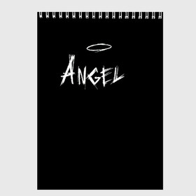 Скетчбук с принтом ANGEL в Санкт-Петербурге, 100% бумага
 | 48 листов, плотность листов — 100 г/м2, плотность картонной обложки — 250 г/м2. Листы скреплены сверху удобной пружинной спиралью | angel | angelos | archangel | graffiti | inscription | messenger | saint | ангел | ангелок | ангелос | ангелочек | архангел | вестник | графити | надпись | посланник | святой