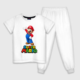 Детская пижама хлопок с принтом Super Mario в Санкт-Петербурге, 100% хлопок |  брюки и футболка прямого кроя, без карманов, на брюках мягкая резинка на поясе и по низу штанин
 | видеоигра | игра | марио | персонаж