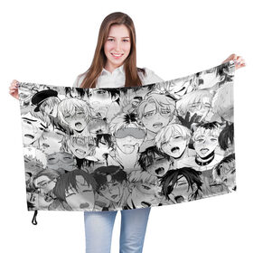 Флаг 3D с принтом Ахегао в Санкт-Петербурге, 100% полиэстер | плотность ткани — 95 г/м2, размер — 67 х 109 см. Принт наносится с одной стороны | manga | yuri | аниме | аниме любовь | анимекун | ахегао | манга | парни | яой