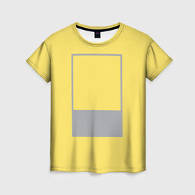 Женская футболка 3D с принтом Цвет года в Санкт-Петербурге, 100% полиэфир ( синтетическое хлопкоподобное полотно) | прямой крой, круглый вырез горловины, длина до линии бедер | 13 0647 illuminating | 17 5104 ultimate gray | 2021 | pantone
