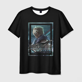 Мужская футболка 3D с принтом Final Fantasy VII Remake в Санкт-Петербурге, 100% полиэфир | прямой крой, круглый вырез горловины, длина до линии бедер | final fantasy | final fantasy vii remake | герой | игра | компьютерная | подарок | ремейк | силуэт | синяя | узор | файнл фэнтези
