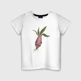 Детская футболка хлопок с принтом Мандрагора в Санкт-Петербурге, 100% хлопок | круглый вырез горловины, полуприлегающий силуэт, длина до линии бедер | Тематика изображения на принте: корни | листочки | растение | фэнтези